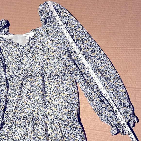 Bohme floral chiffon tiered boho dress sz L fully lined - Picture 5 of 15